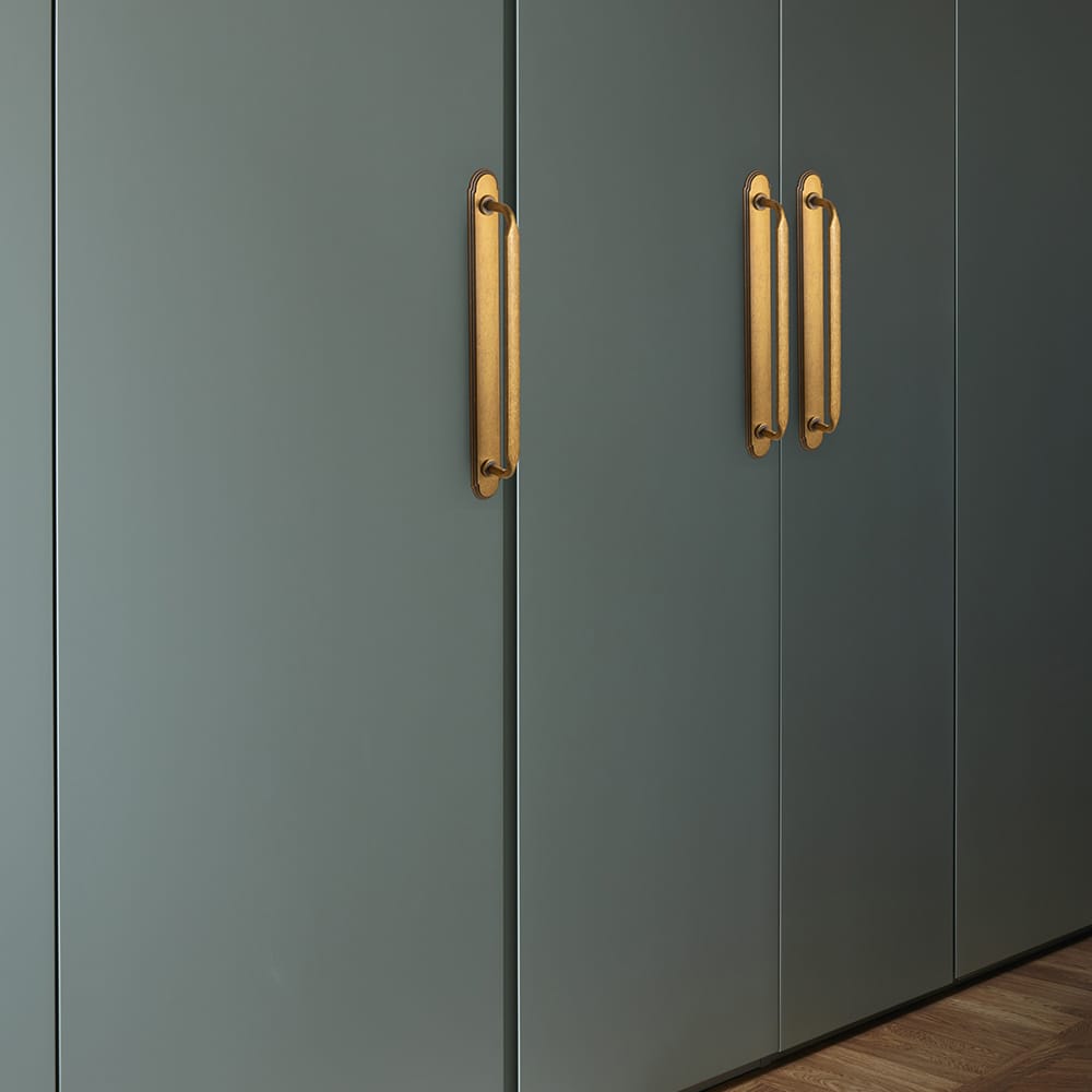 Goo-Ki 2 Pack Elegant Vintage Zinc Alloy Cabinet Handles with Long Backplate, Classic Furniture Hardware for Cabinets, Wardrobes & Dressers