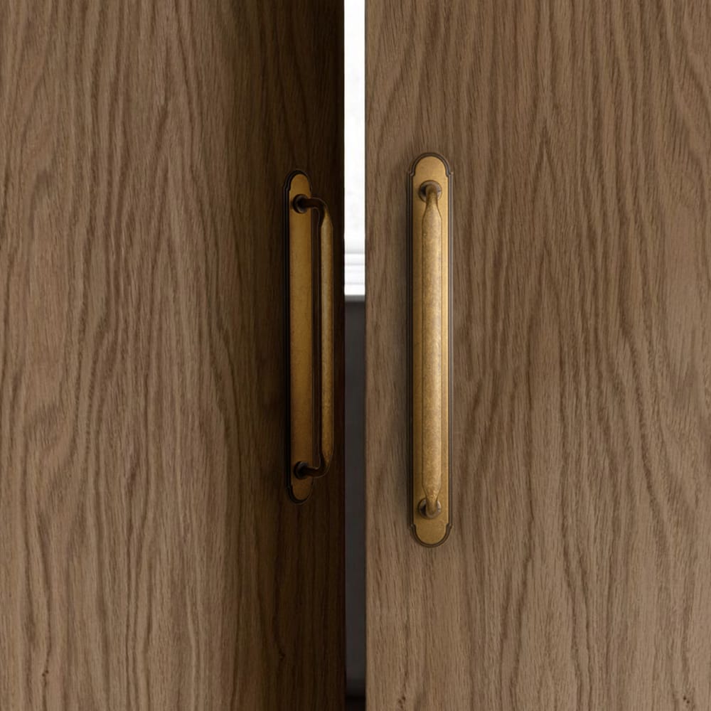 Goo-Ki 2 Pack Elegant Vintage Zinc Alloy Cabinet Handles with Long Backplate, Classic Furniture Hardware for Cabinets, Wardrobes & Dressers