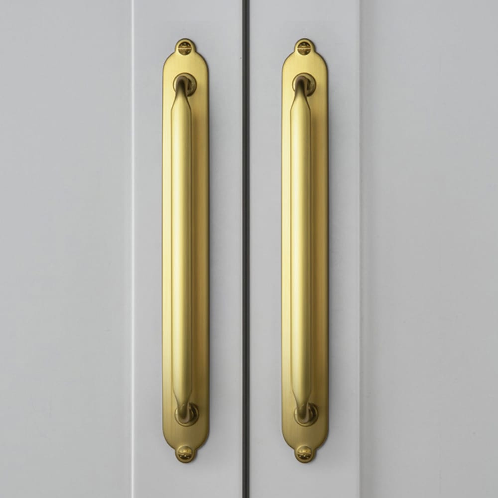 Goo-Ki 2 Pack Elegant Vintage Zinc Alloy Cabinet Handles with Long Backplate, Classic Furniture Hardware for Cabinets, Wardrobes & Dressers