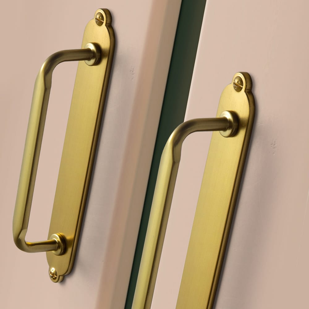 Goo-Ki 2 Pack Elegant Vintage Zinc Alloy Cabinet Handles with Long Backplate, Classic Furniture Hardware for Cabinets, Wardrobes & Dressers