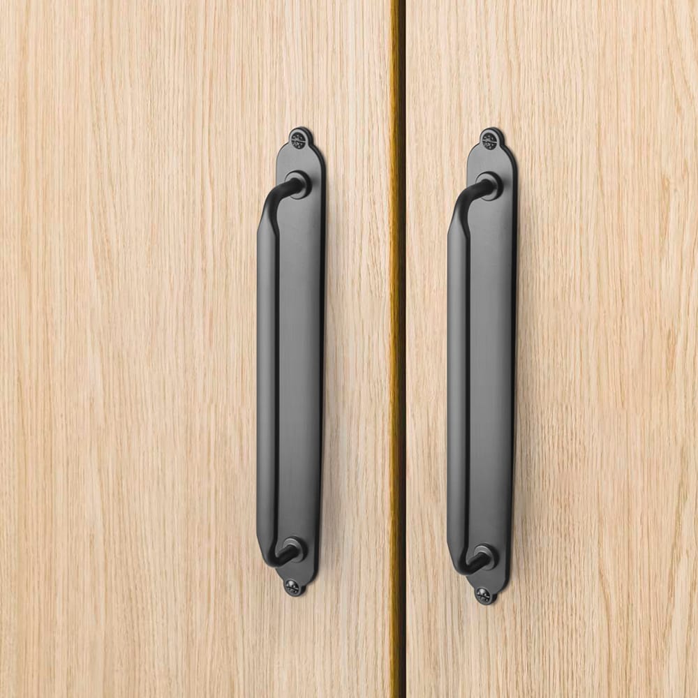 Goo-Ki 2 Pack Elegant Vintage Zinc Alloy Cabinet Handles with Long Backplate, Classic Furniture Hardware for Cabinets, Wardrobes & Dressers