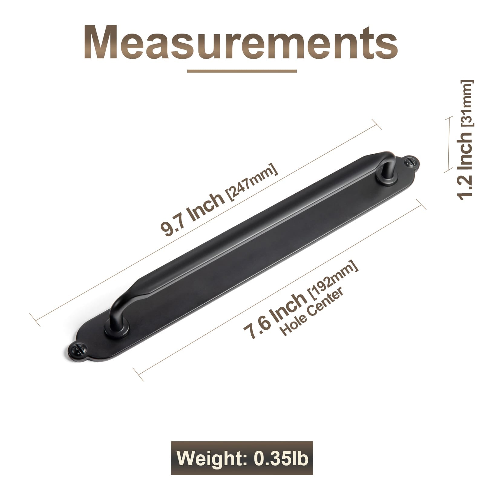 Goo-Ki 2 Pack Elegant Vintage Zinc Alloy Cabinet Handles with Long Backplate, Classic Furniture Hardware for Cabinets, Wardrobes & Dressers