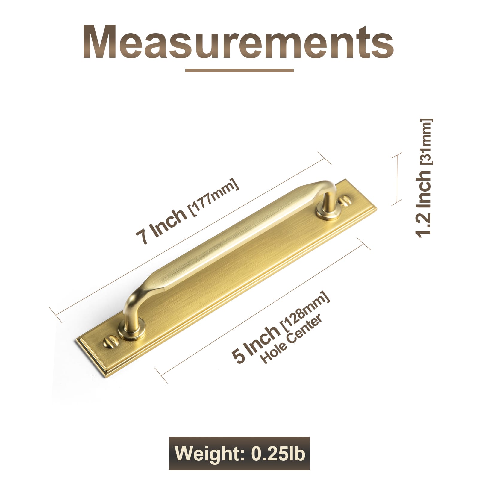 Goo-Ki 2 Pack Elegant Vintage Zinc Alloy Cabinet Handles with Long Backplate, Classic Furniture Hardware for Cabinets, Wardrobes & Dressers
