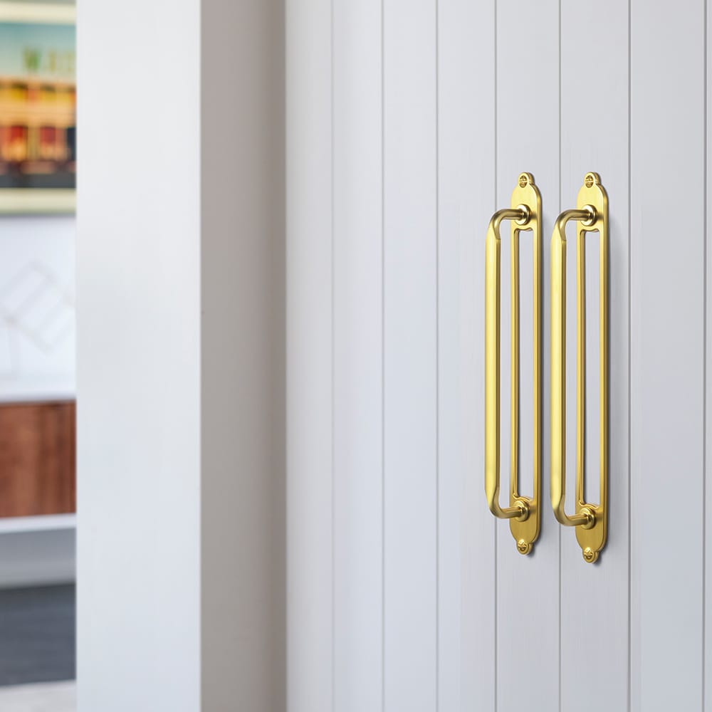 Goo-Ki 2 Pack Elegant Vintage Zinc Alloy Cabinet Handles with Long Backplate, Classic Furniture Hardware for Cabinets, Wardrobes & Dressers