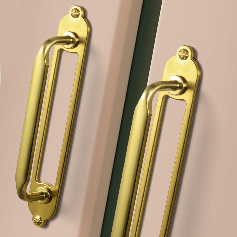 Goo-Ki 2 Pack Elegant Vintage Zinc Alloy Cabinet Handles with Long Backplate, Classic Furniture Hardware for Cabinets, Wardrobes & Dressers
