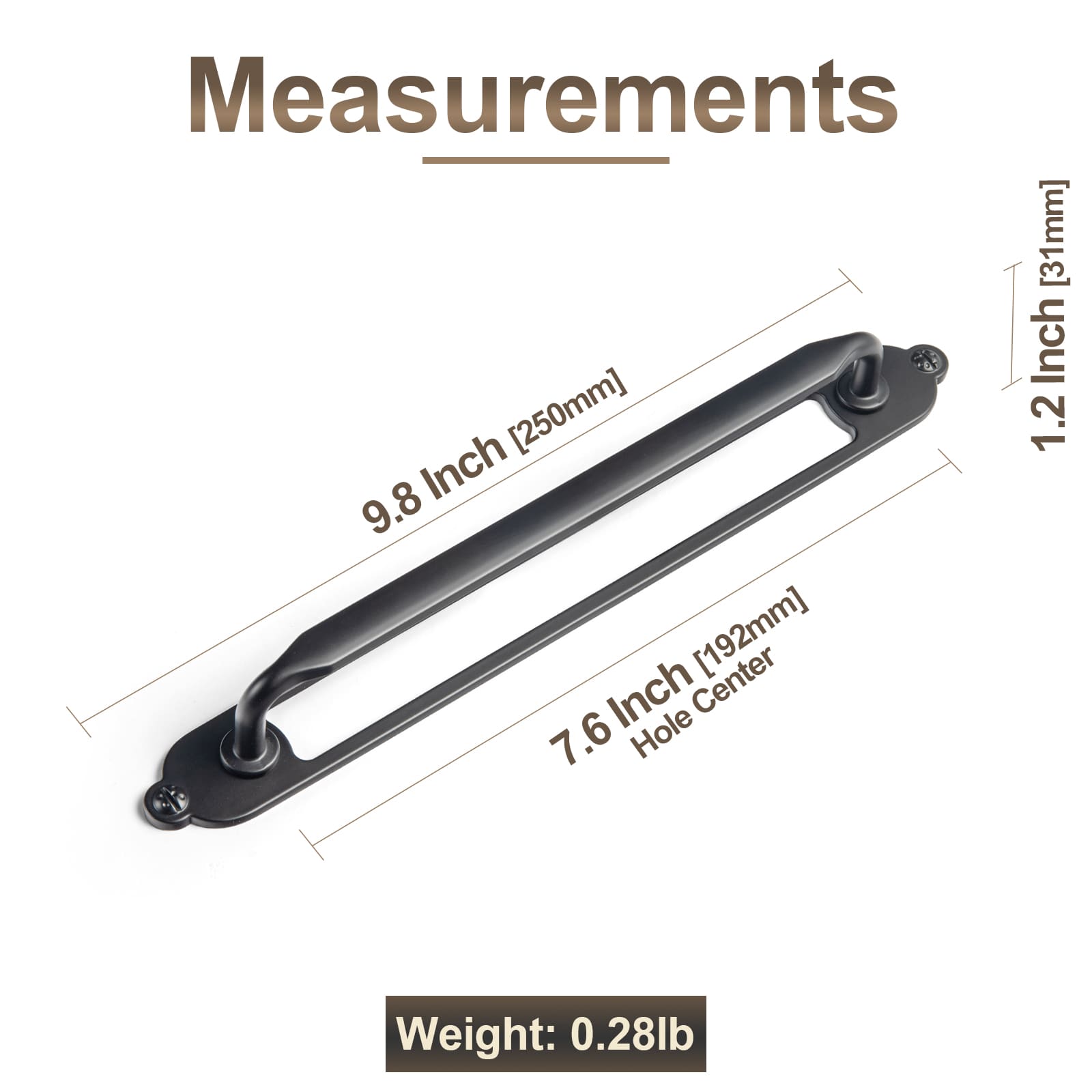 Goo-Ki 2 Pack Elegant Vintage Zinc Alloy Cabinet Handles with Long Backplate, Classic Furniture Hardware for Cabinets, Wardrobes & Dressers