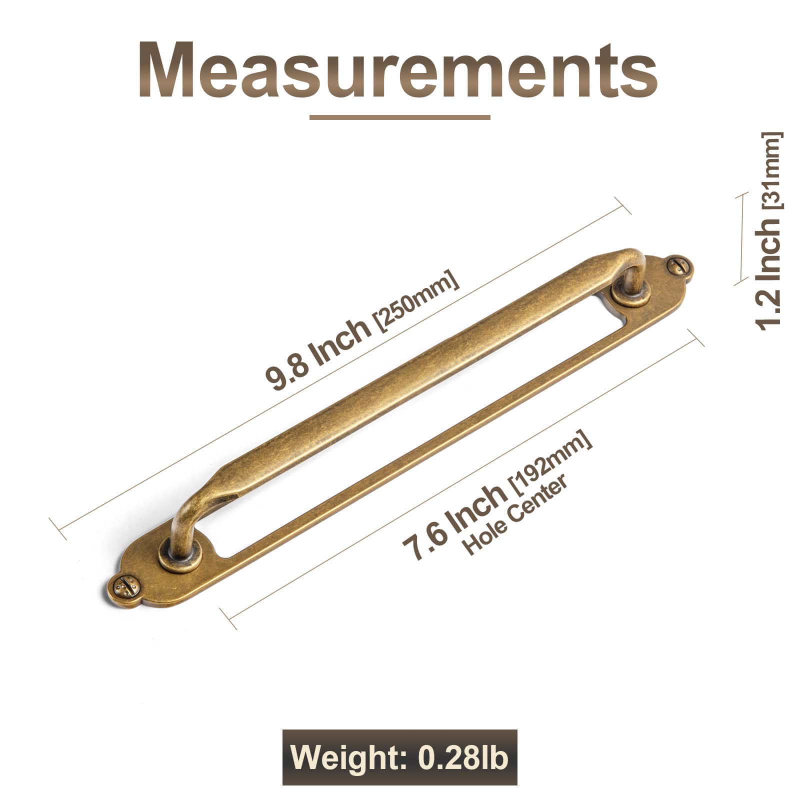 Goo-Ki 2 Pack Elegant Vintage Zinc Alloy Cabinet Handles with Long Backplate, Classic Furniture Hardware for Cabinets, Wardrobes & Dressers