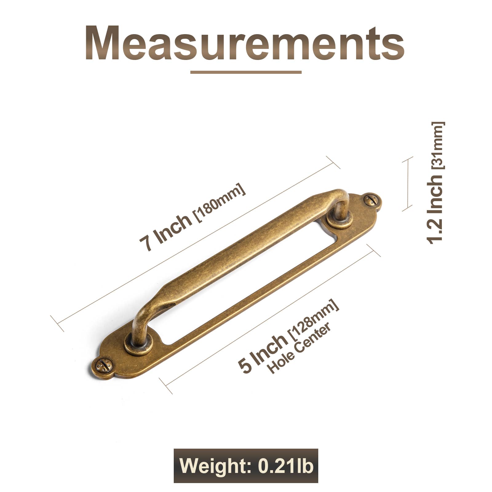 Goo-Ki 2 Pack Elegant Vintage Zinc Alloy Cabinet Handles with Long Backplate, Classic Furniture Hardware for Cabinets, Wardrobes & Dressers