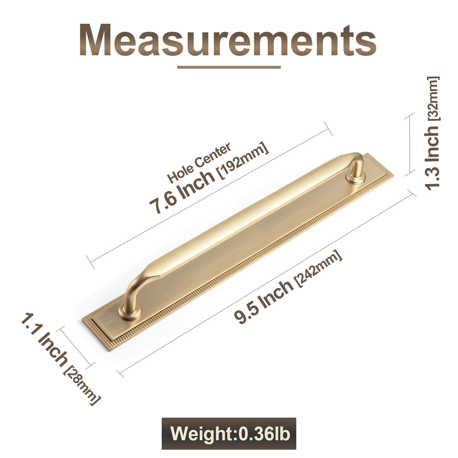 Goo-Ki 2 Pack Elegant Vintage Zinc Alloy Cabinet Handles with Long Backplate, Classic Furniture Hardware for Cabinets, Wardrobes & Dressers