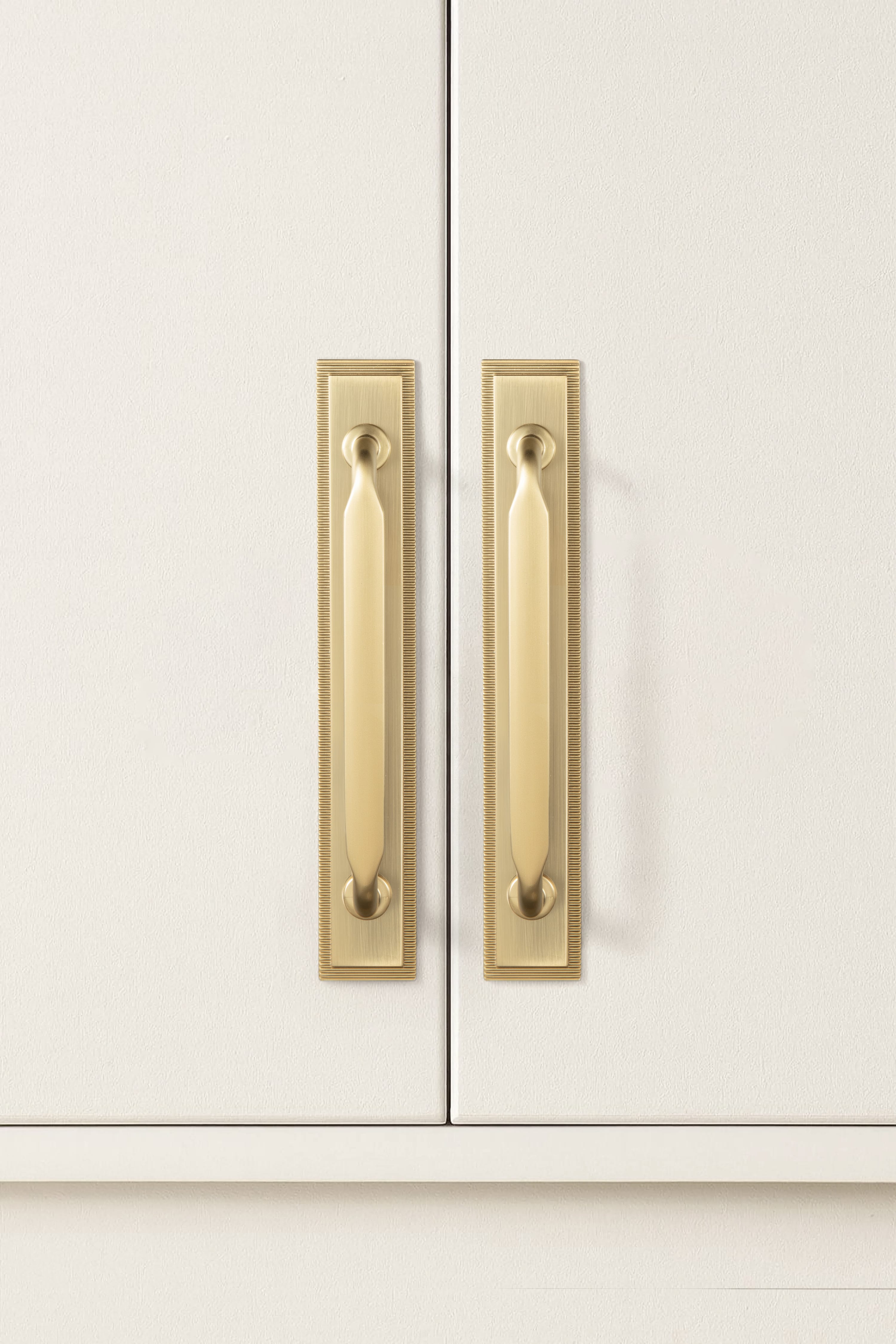 Goo-Ki 2 Pack Elegant Vintage Zinc Alloy Cabinet Handles with Long Backplate, Classic Furniture Hardware for Cabinets, Wardrobes & Dressers