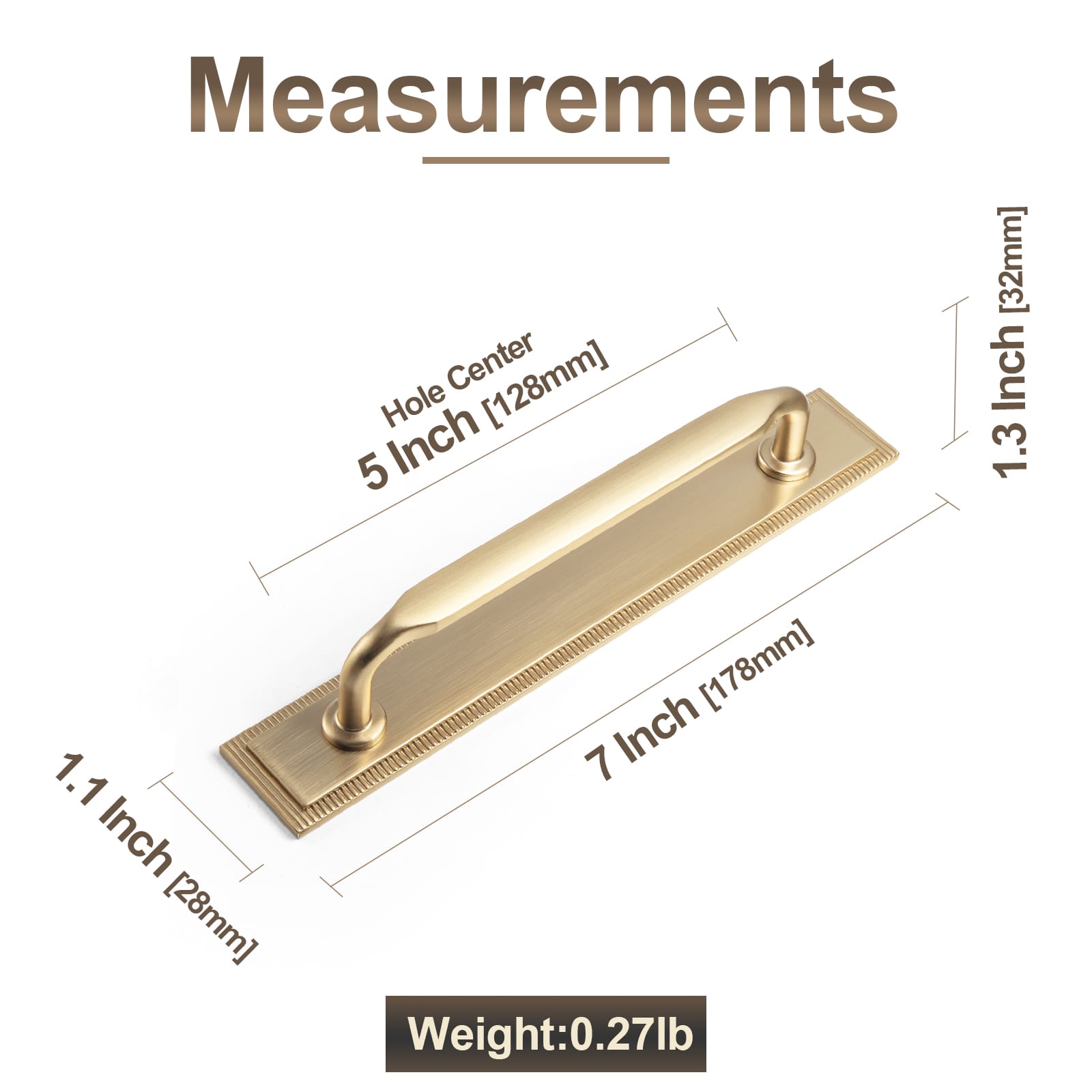 Goo-Ki 2 Pack Elegant Vintage Zinc Alloy Cabinet Handles with Long Backplate, Classic Furniture Hardware for Cabinets, Wardrobes & Dressers