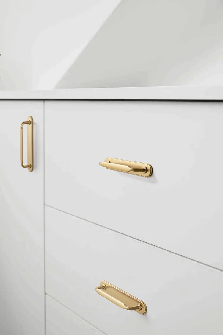 Goo-Ki 2 Pack Elegant Vintage Zinc Alloy Cabinet Handles with Long Backplate, Classic Furniture Hardware for Cabinets, Wardrobes & Dressers
