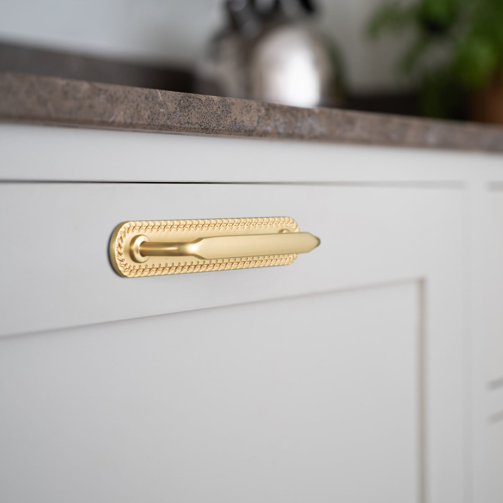 Goo-Ki 2 Pack Elegant Vintage Zinc Alloy Cabinet Handles with Long Backplate, Classic Furniture Hardware for Cabinets, Wardrobes & Dressers