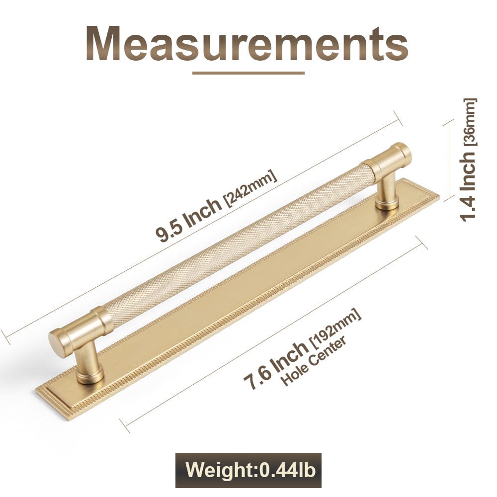 Goo-Ki 2 Pack Knurled Metal Alloy Vintage Bronze Bar Pull with Back Plate Kitchen Hardware