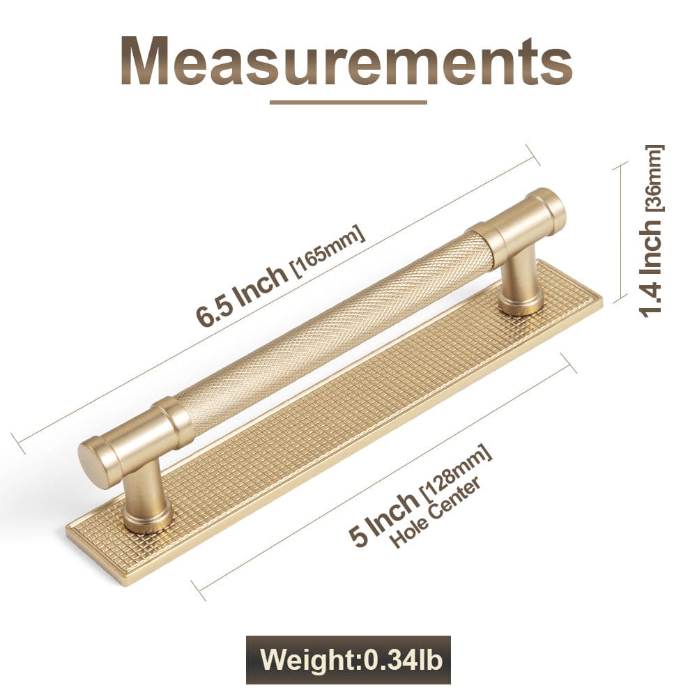 Goo-Ki 2 Pack Knurled Metal Alloy Vintage Bronze Bar Pull with Back Plate Kitchen Hardware