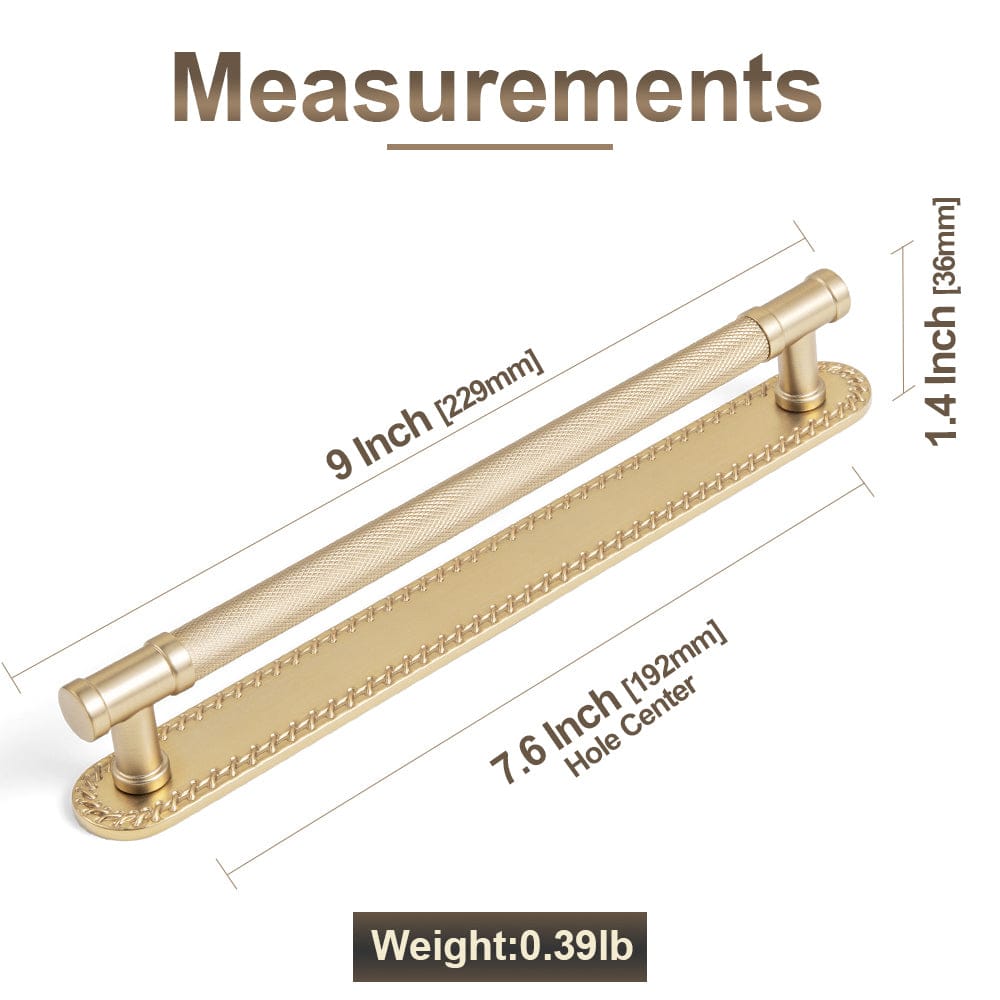 Goo-Ki 2 Pack Knurled Metal Alloy Vintage Bronze Bar Pull with Back Plate Kitchen Hardware