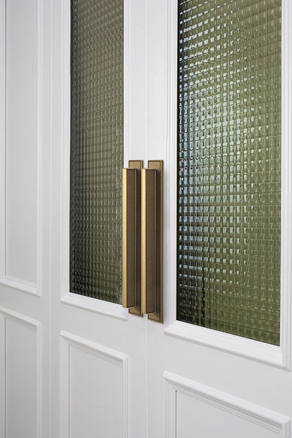 Goo-Ki 2 Pack Linear Architectural Cabinet Pull with Back Plate Textured Grid Cabinet Hardware