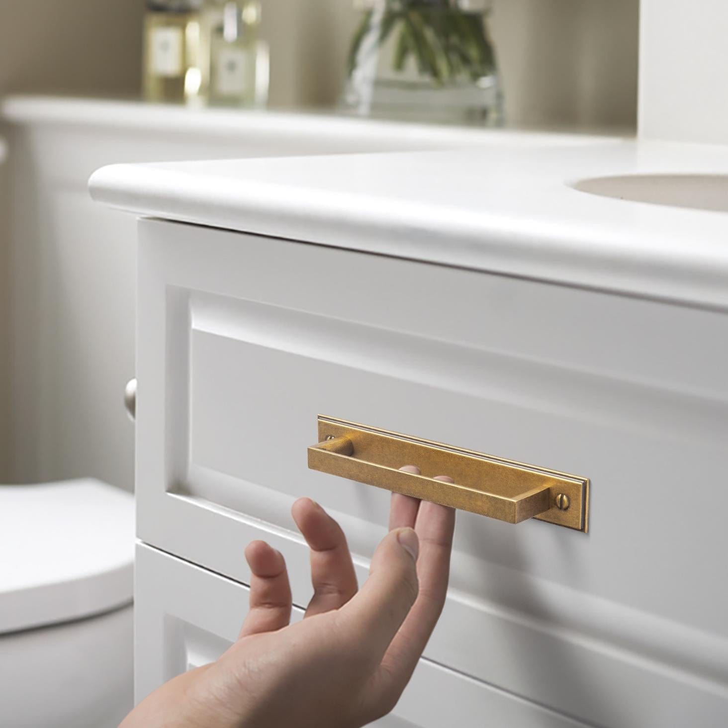 Goo-Ki 2 Pack Long Cabinet Bar Pulls with Back Plates Solid Drawer Handles Set