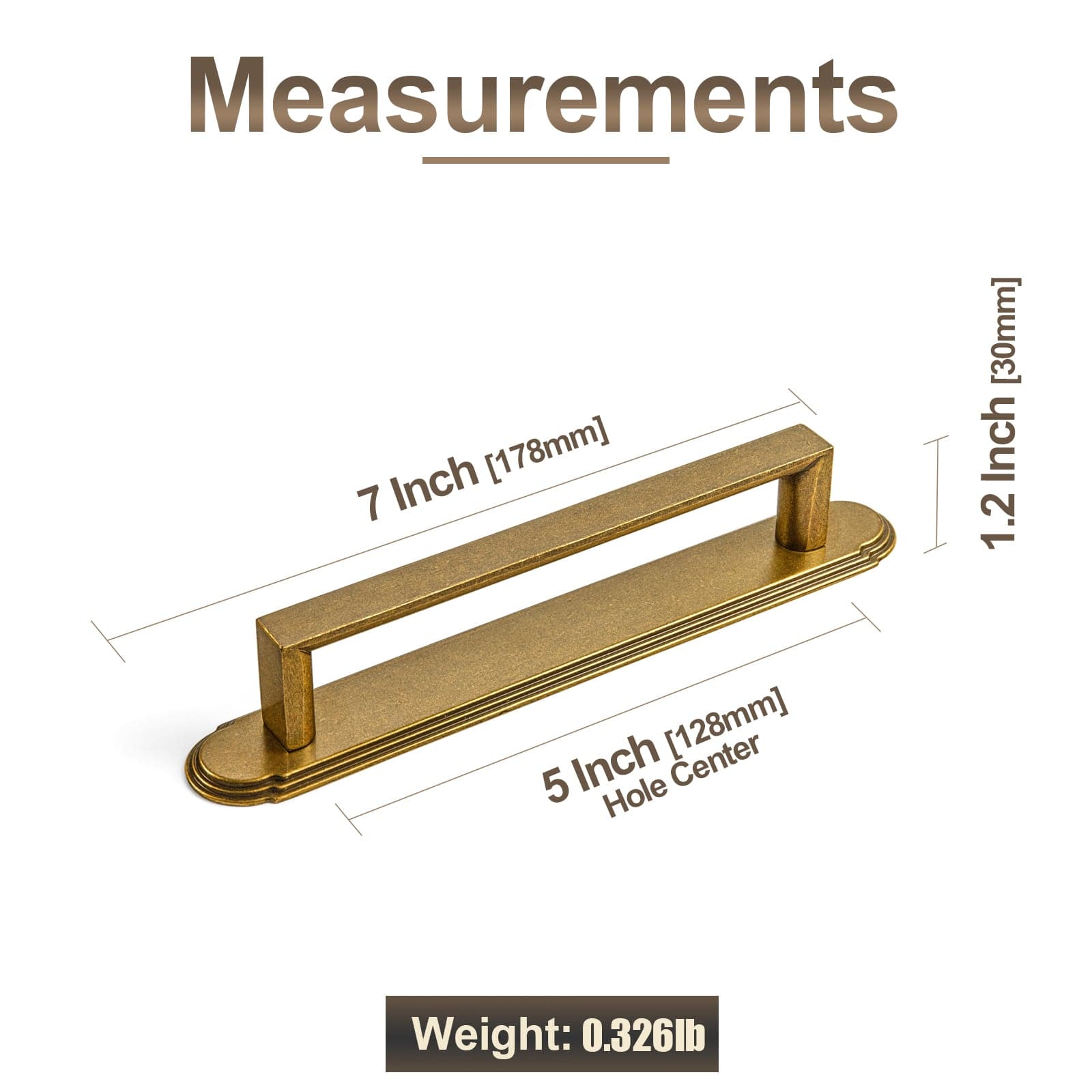 Goo-Ki 2 Pack Long Cabinet Bar Pulls with Back Plates Solid Drawer Handles Set