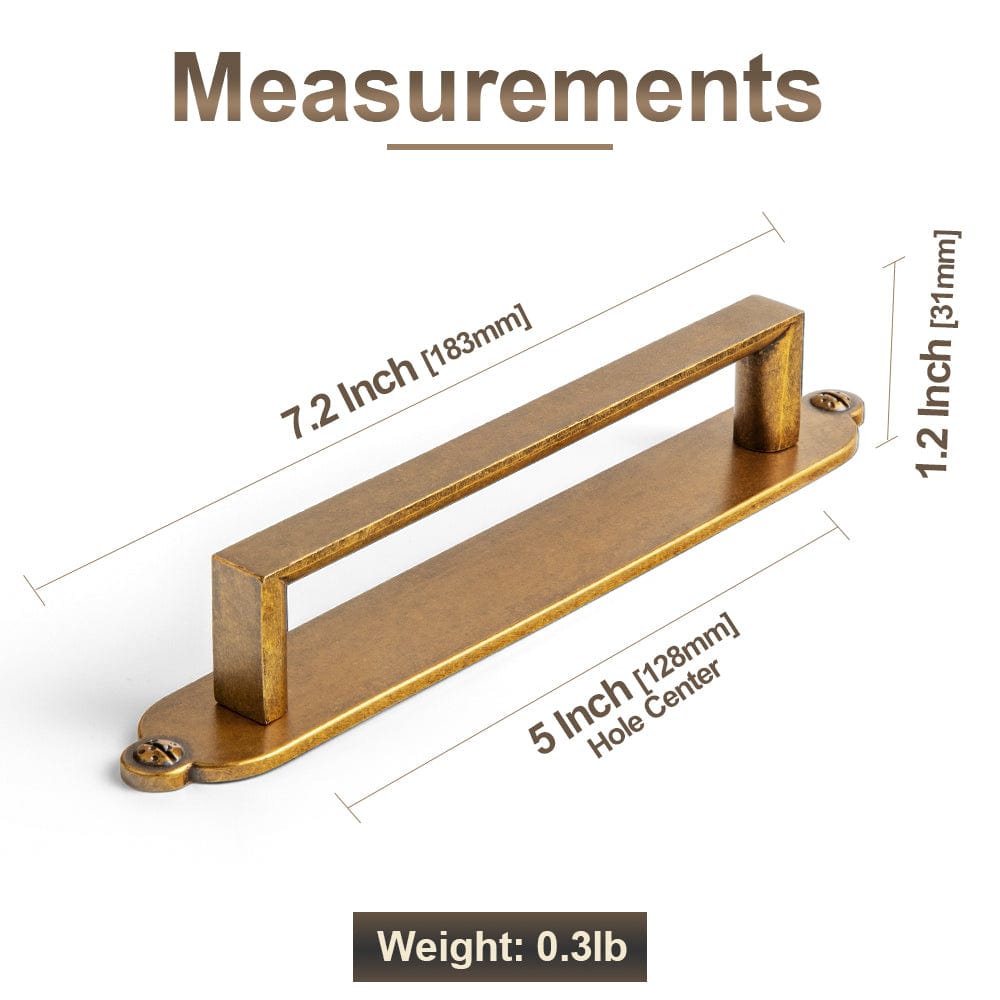 Goo-Ki 2 Pack Long Cabinet Bar Pulls with Back Plates Solid Drawer Handles Set