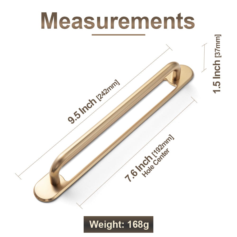 Goo-Ki 2 Pack Modern Geometric Zinc Alloy Cabinet Pulls with Back Plate Sleek Curved Sturdy Cabinet Handles