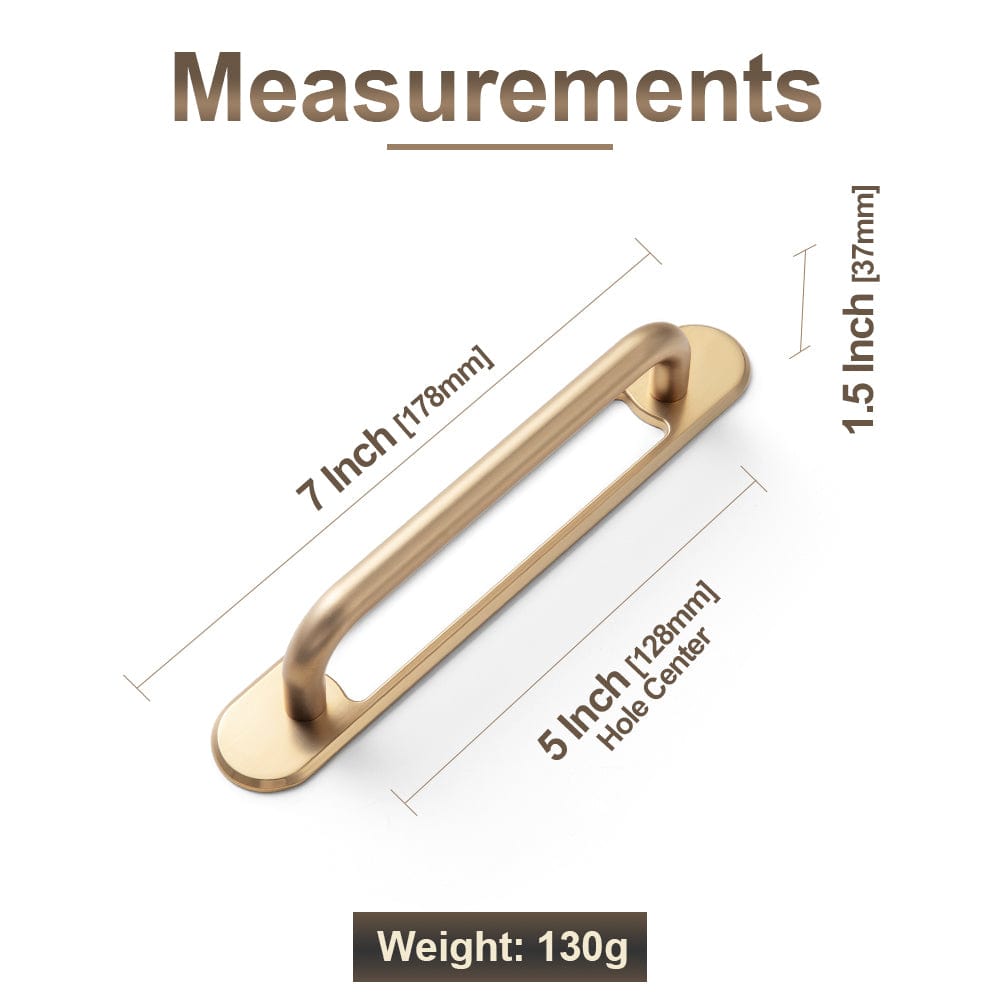 Goo-Ki 2 Pack Modern Geometric Zinc Alloy Cabinet Pulls with Back Plate Sleek Curved Sturdy Cabinet Handles