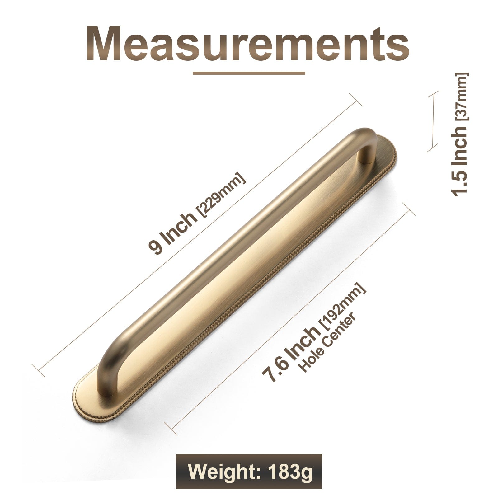 Goo-Ki 2 Pack Modern Geometric Zinc Alloy Cabinet Pulls with Back Plate Sleek Curved Sturdy Cabinet Handles