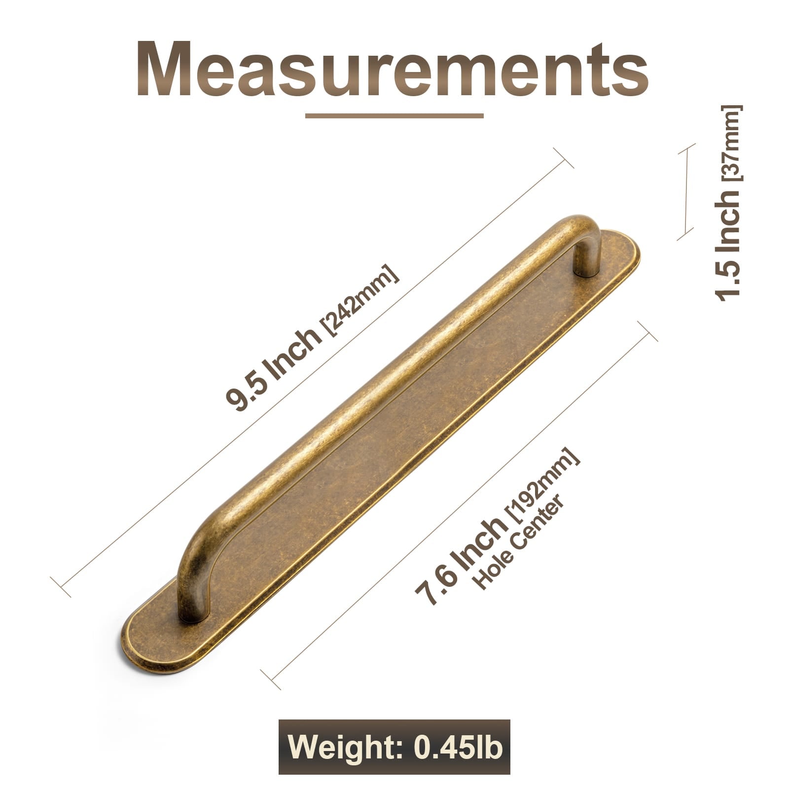 Goo-Ki 2 Pack Modern Geometric Zinc Alloy Cabinet Pulls with Back Plate Sleek Curved Sturdy Cabinet Handles