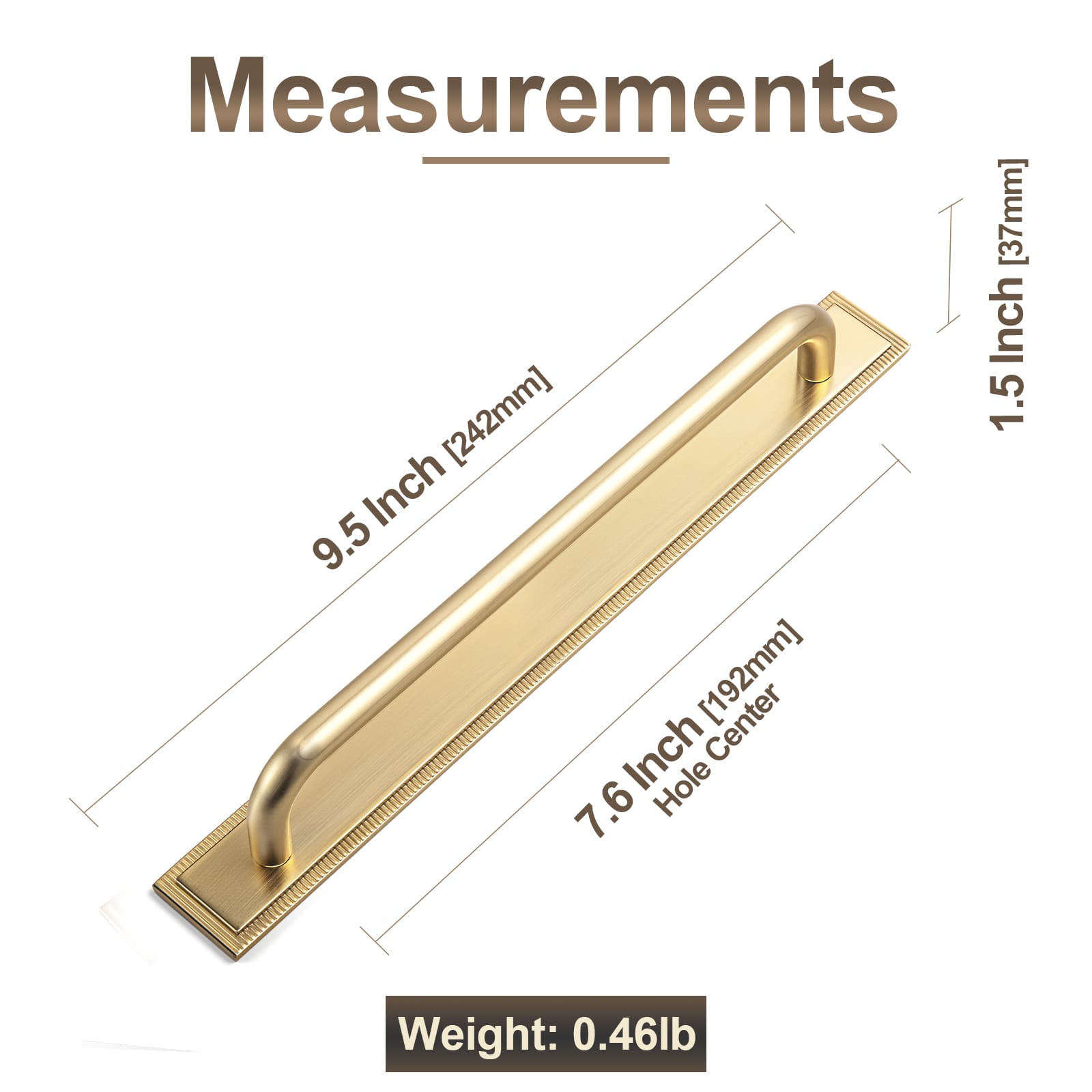 Goo-Ki 2 Pack Modern Geometric Zinc Alloy Cabinet Pulls with Back Plate Sleek Curved Sturdy Cabinet Handles