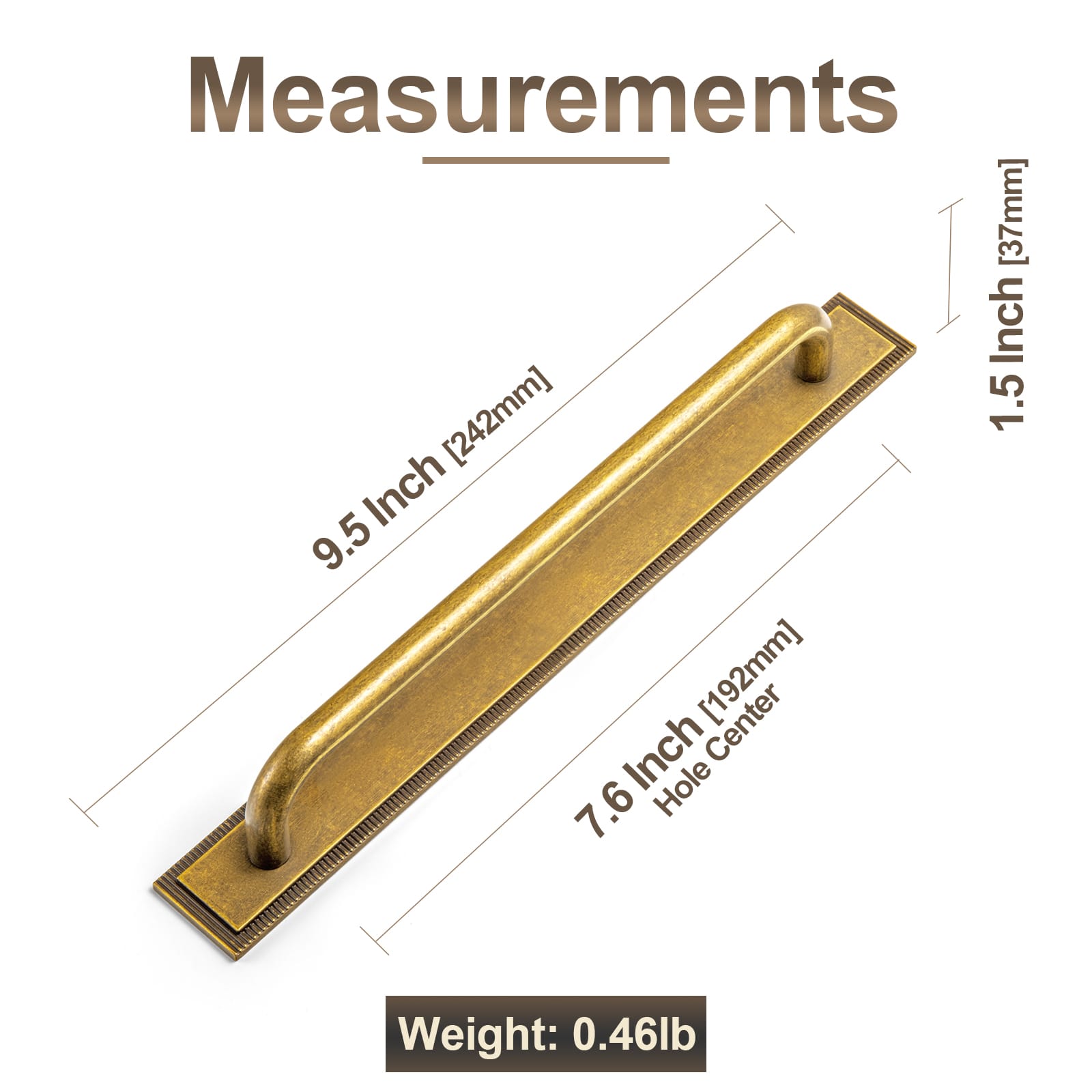Goo-Ki 2 Pack Modern Geometric Zinc Alloy Cabinet Pulls with Back Plate Sleek Curved Sturdy Cabinet Handles
