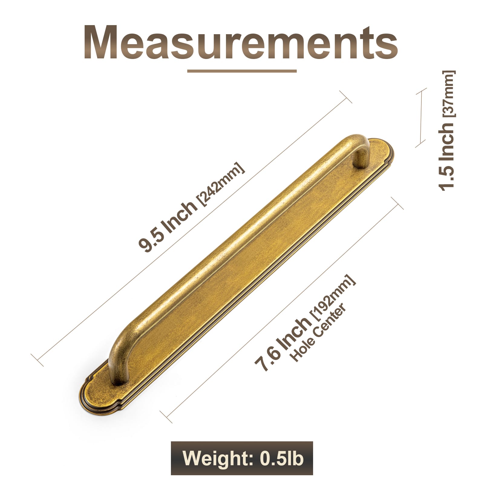 Goo-Ki 2 Pack Modern Geometric Zinc Alloy Cabinet Pulls with Back Plate Sleek Curved Sturdy Cabinet Handles