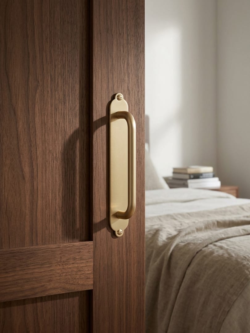 Goo-Ki 2 Pack Modern Geometric Zinc Alloy Cabinet Pulls with Back Plate Sleek Curved Sturdy Cabinet Handles