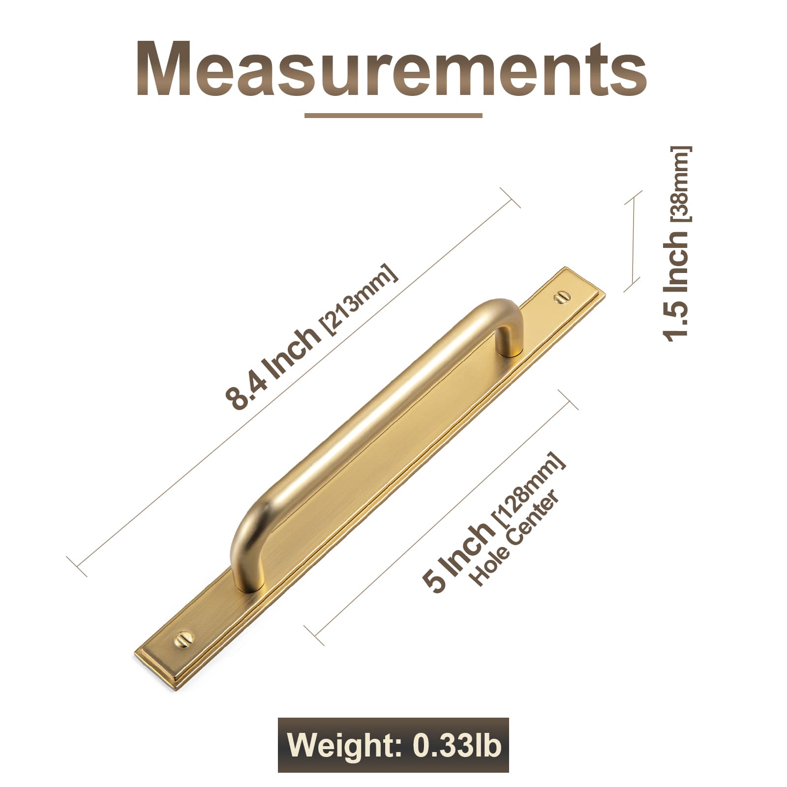 Goo-Ki 2 Pack Modern Geometric Zinc Alloy Cabinet Pulls with Back Plate Sleek Curved Sturdy Cabinet Handles