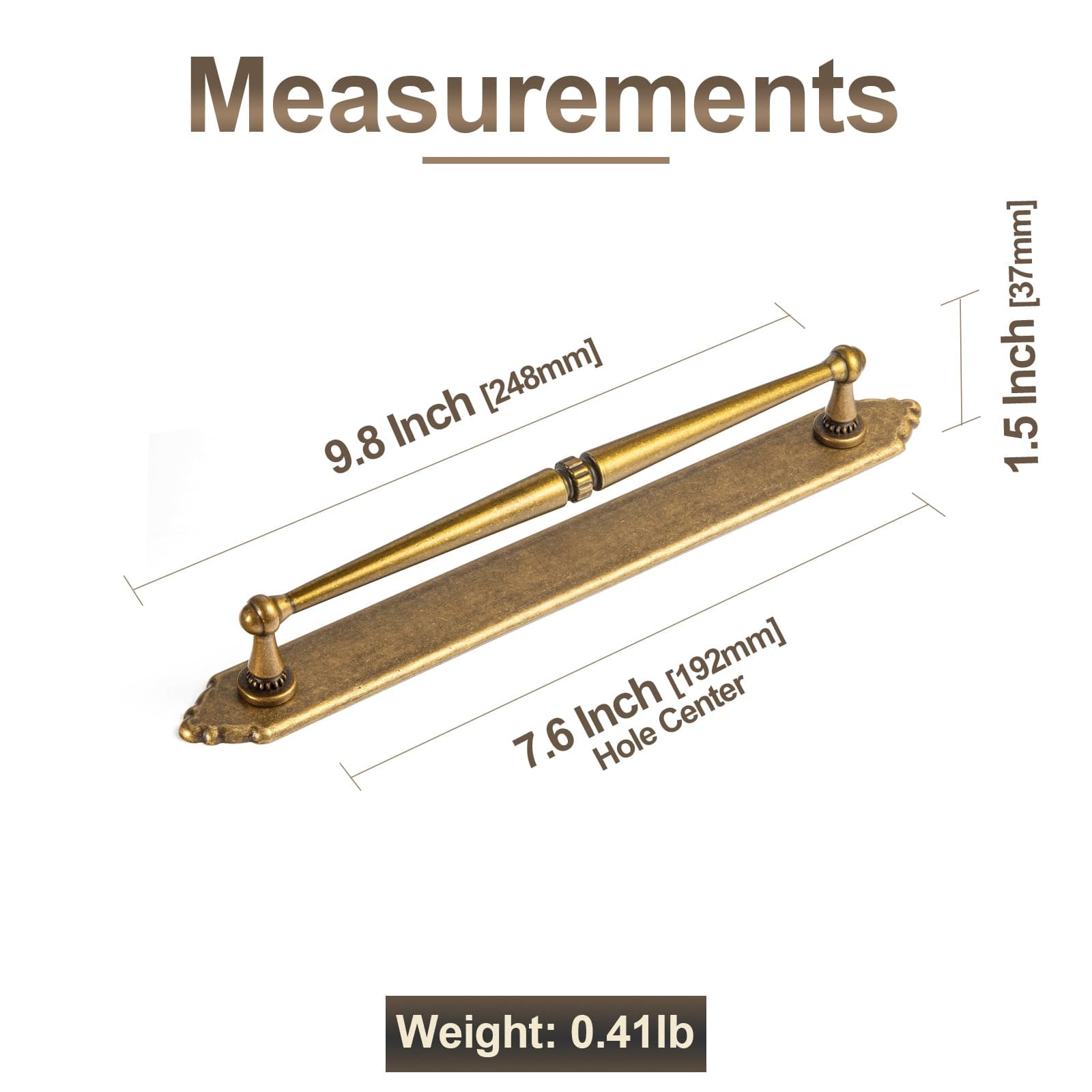 Goo-Ki 2 Pack Ornate Vintage Brass Drawer Pulls - Classic Cabinet Handles with Decorative Back Plates