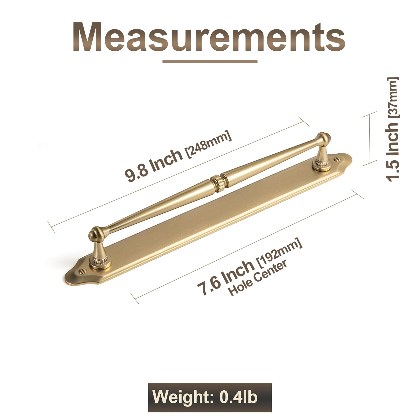 Goo-Ki 2 Pack Ornate Vintage Brass Drawer Pulls - Classic Cabinet Handles with Decorative Back Plates