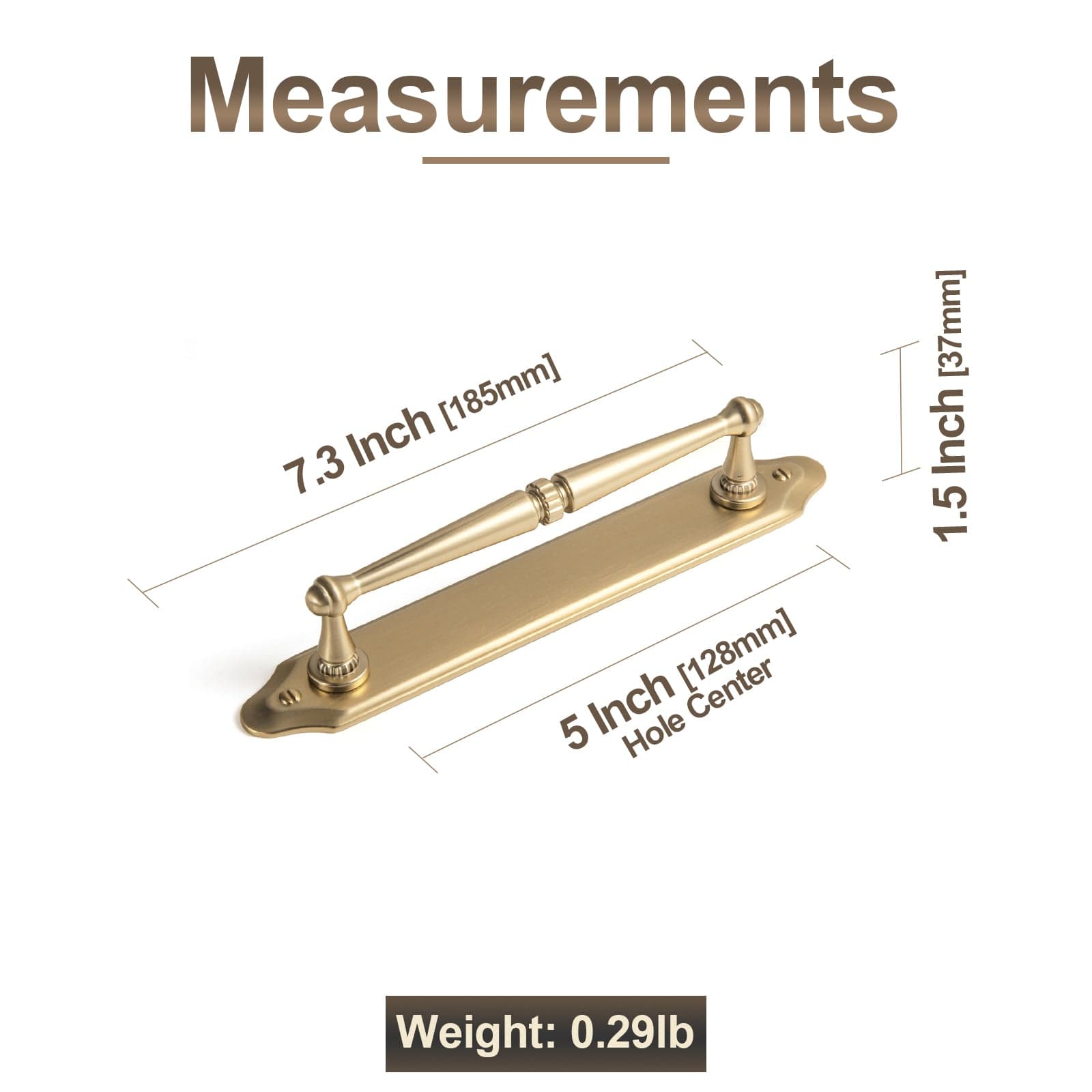Goo-Ki 2 Pack Ornate Vintage Brass Drawer Pulls - Classic Cabinet Handles with Decorative Back Plates