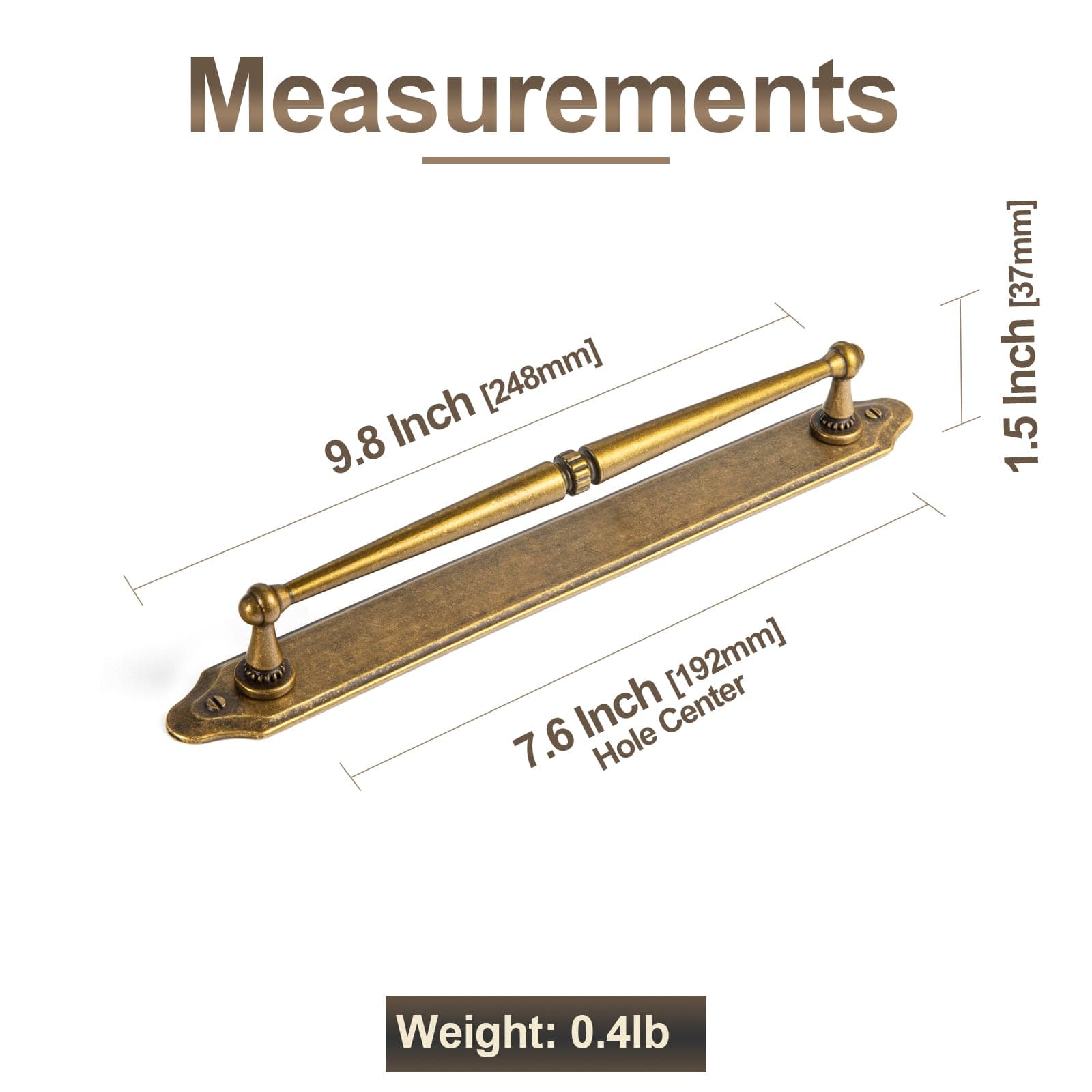 Goo-Ki 2 Pack Ornate Vintage Brass Drawer Pulls - Classic Cabinet Handles with Decorative Back Plates