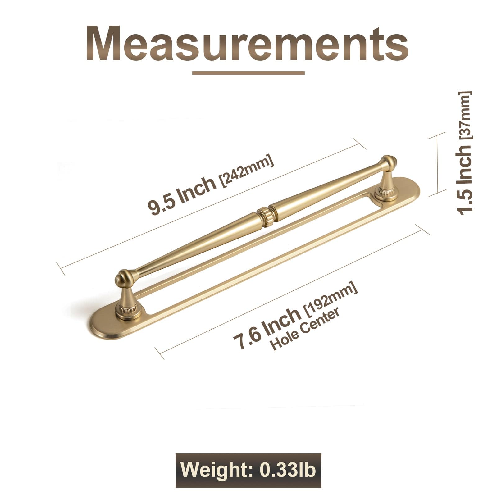 Goo-Ki 2 Pack Ornate Vintage Brass Drawer Pulls - Classic Cabinet Handles with Decorative Back Plates