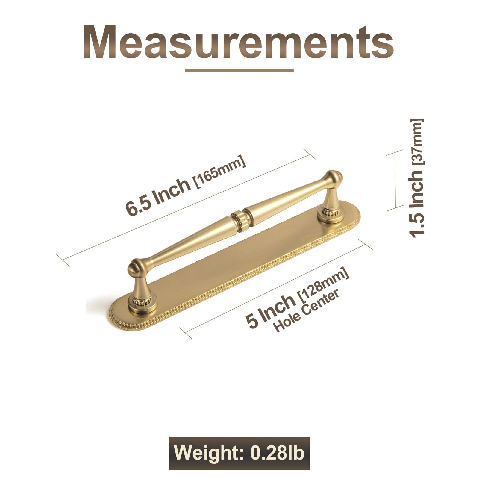 Goo-Ki 2 Pack Ornate Vintage Brass Drawer Pulls - Classic Cabinet Handles with Decorative Back Plates
