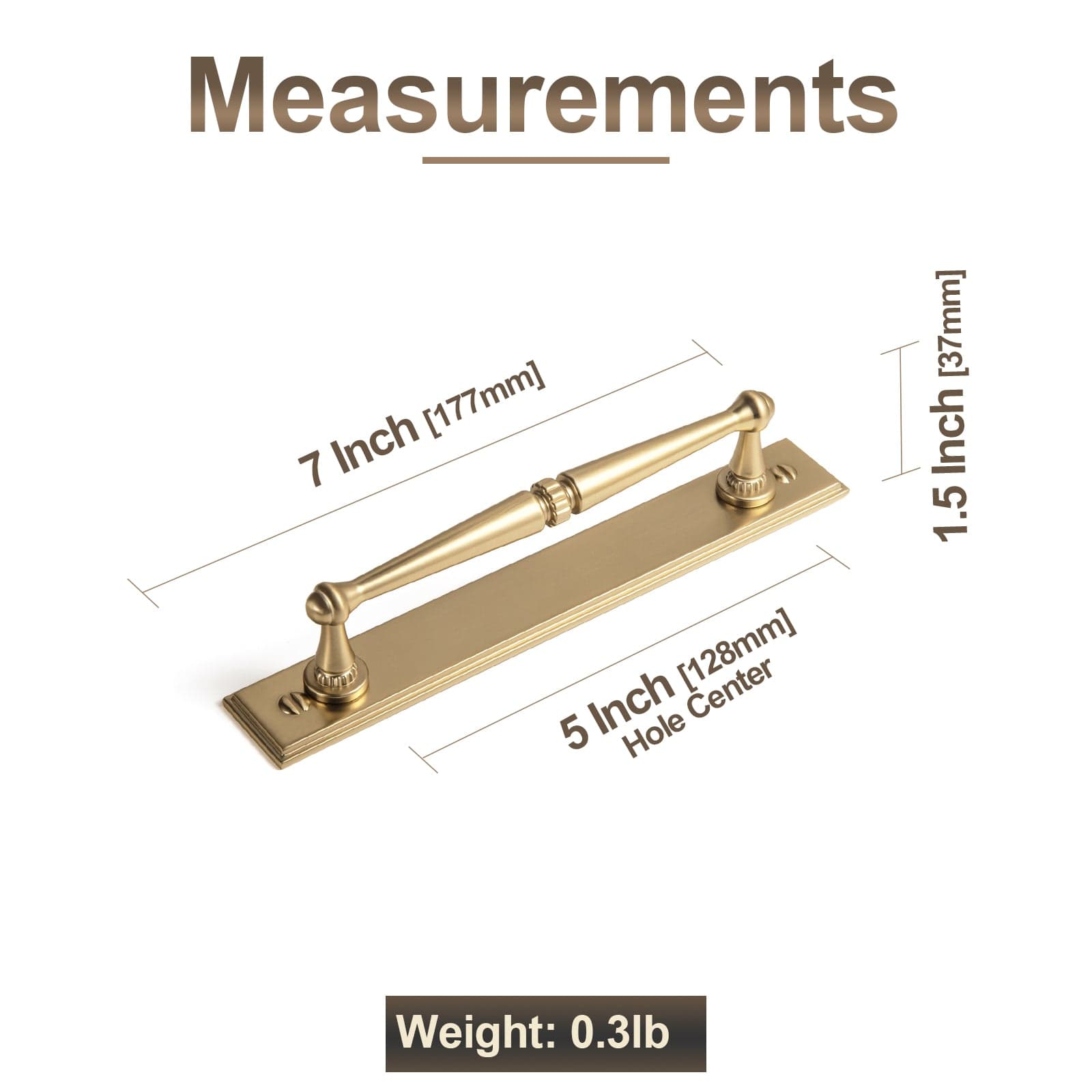 Goo-Ki 2 Pack Ornate Vintage Brass Drawer Pulls - Classic Cabinet Handles with Decorative Back Plates