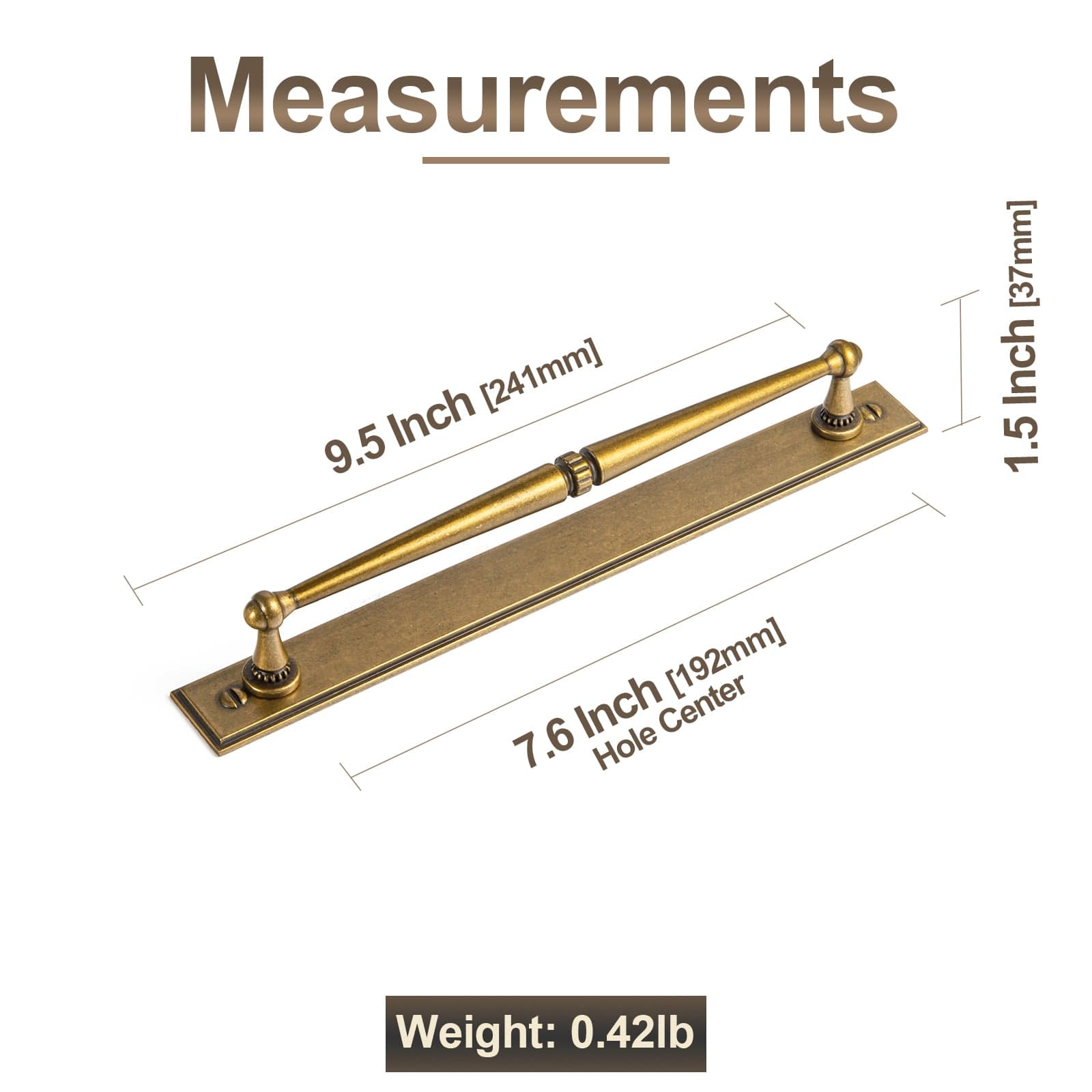 Goo-Ki 2 Pack Ornate Vintage Brass Drawer Pulls - Classic Cabinet Handles with Decorative Back Plates