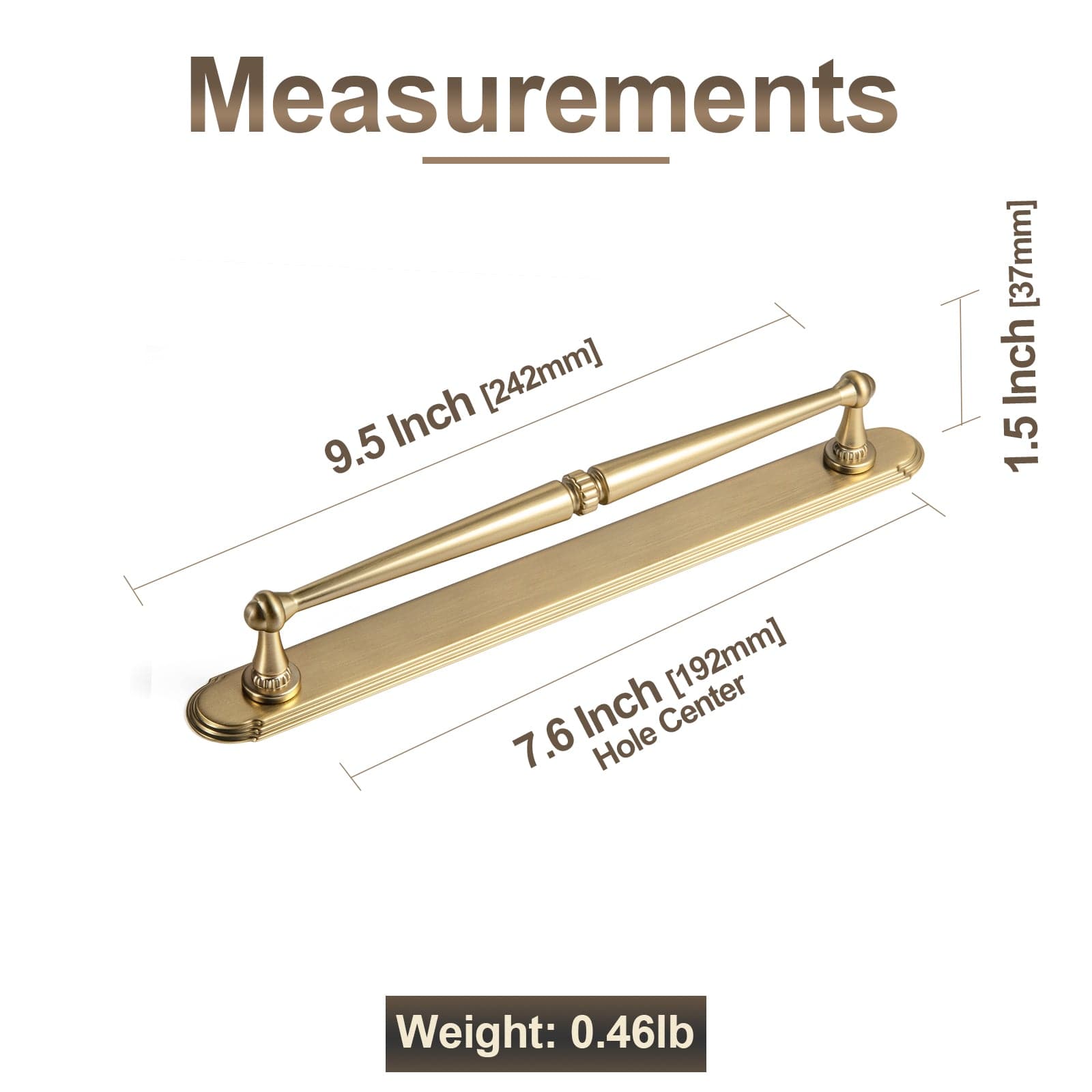 Goo-Ki 2 Pack Ornate Vintage Brass Drawer Pulls - Classic Cabinet Handles with Decorative Back Plates