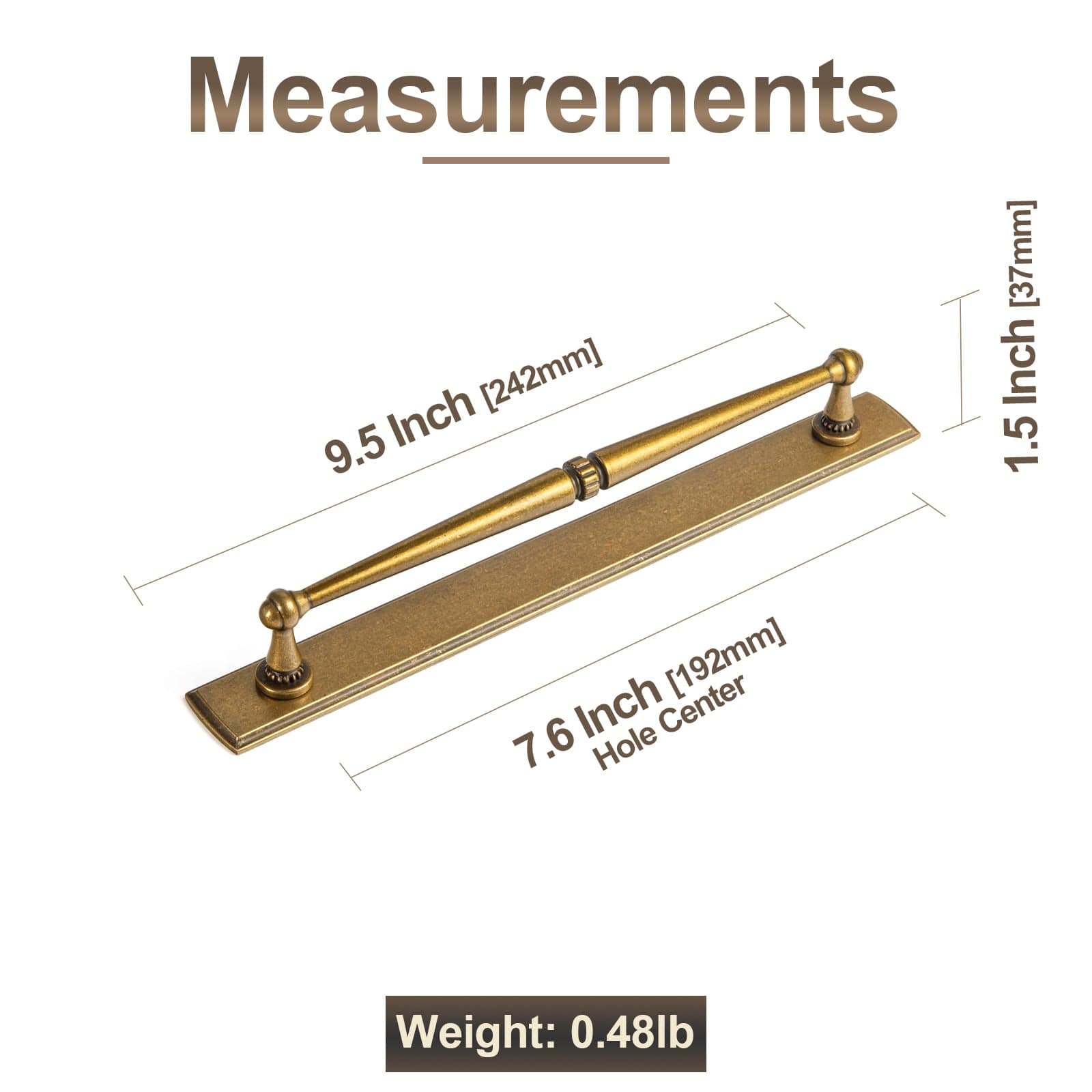Goo-Ki 2 Pack Ornate Vintage Brass Drawer Pulls - Classic Cabinet Handles with Decorative Back Plates