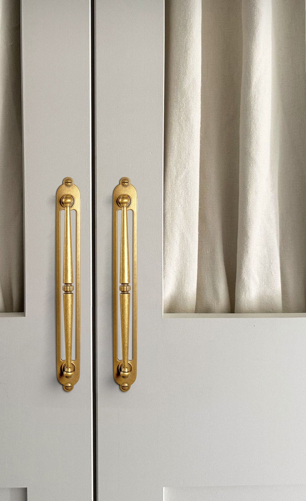 Goo-Ki 2 Pack Ornate Vintage Brass Drawer Pulls - Classic Cabinet Handles with Decorative Back Plates