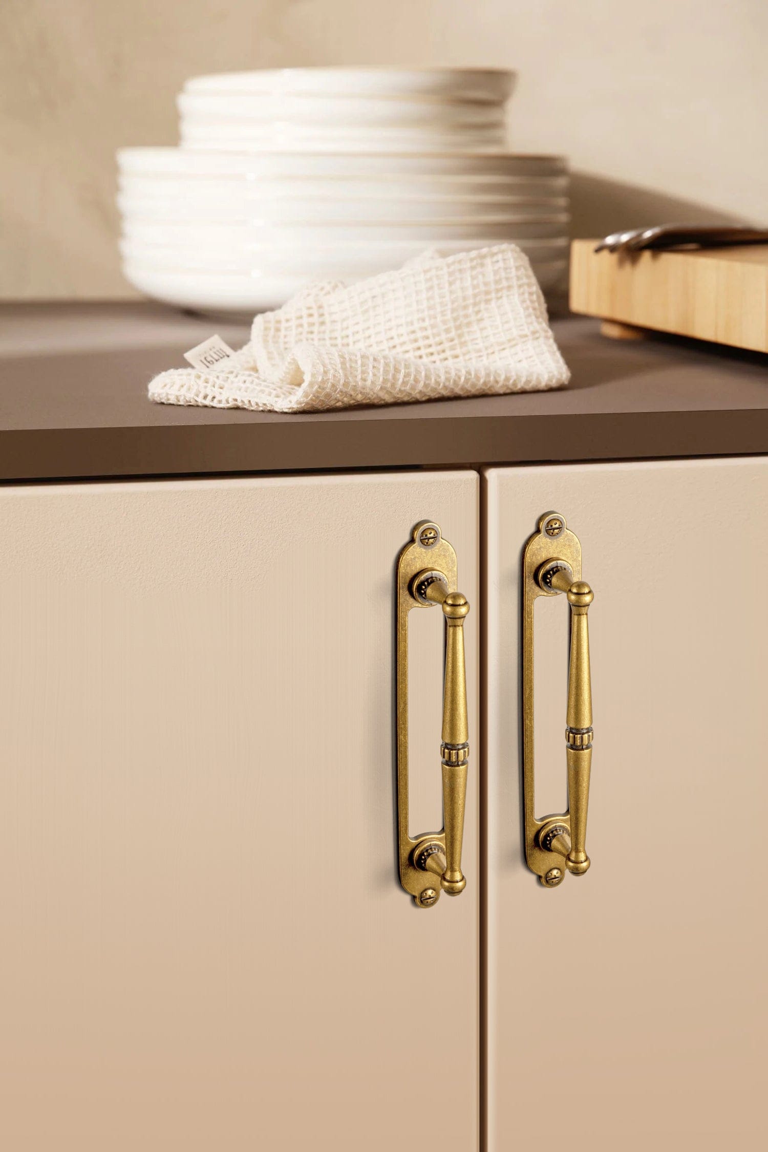 Goo-Ki 2 Pack Ornate Vintage Brass Drawer Pulls - Classic Cabinet Handles with Decorative Back Plates