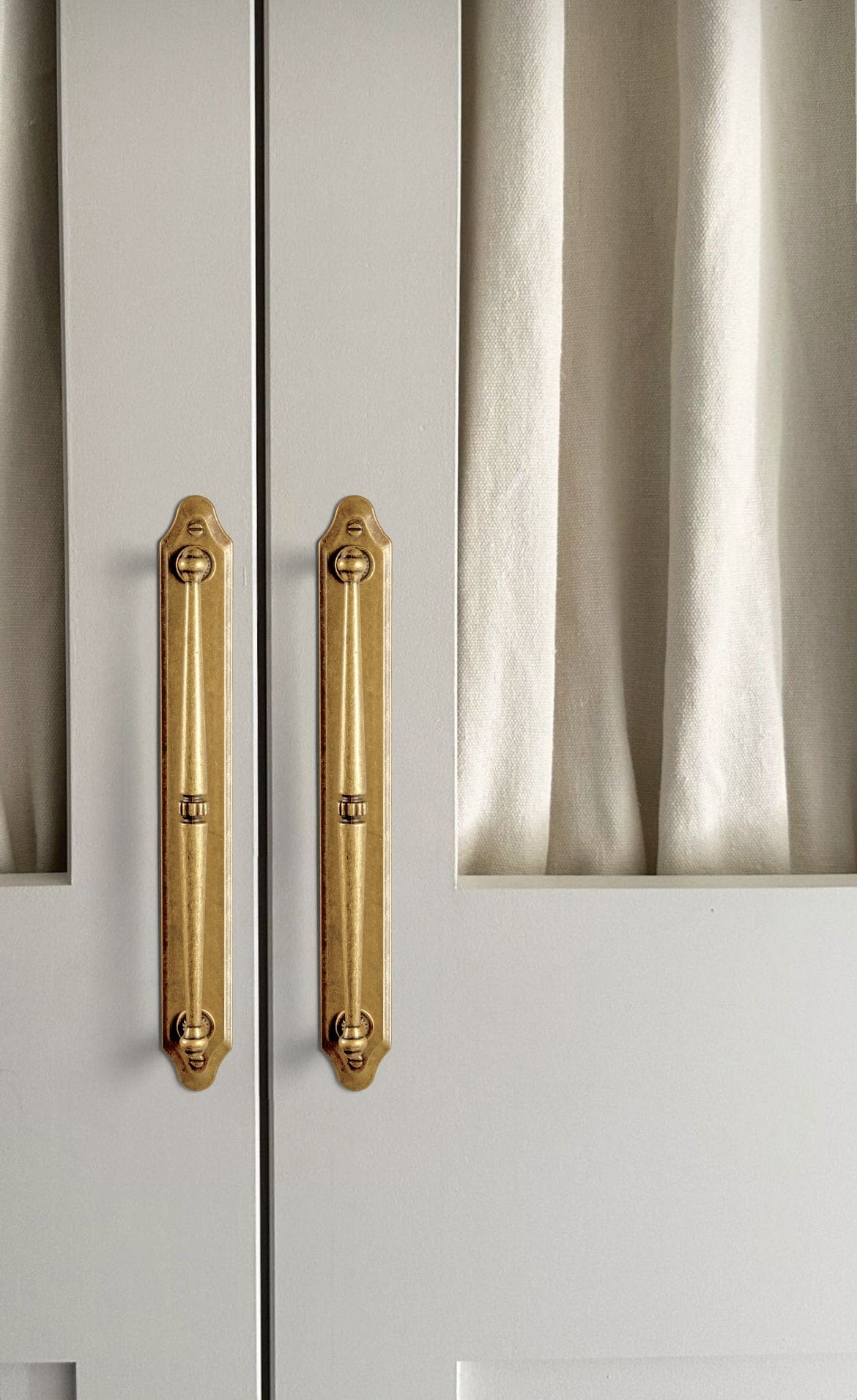 Goo-Ki 2 Pack Ornate Vintage Brass Drawer Pulls - Classic Cabinet Handles with Decorative Back Plates