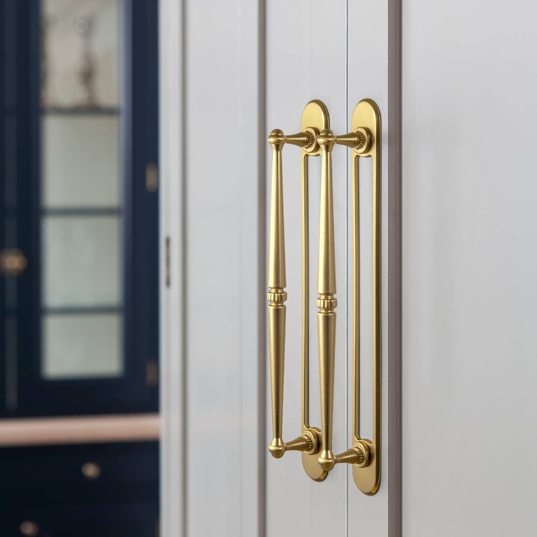 Goo-Ki 2 Pack Ornate Vintage Brass Drawer Pulls - Classic Cabinet Handles with Decorative Back Plates