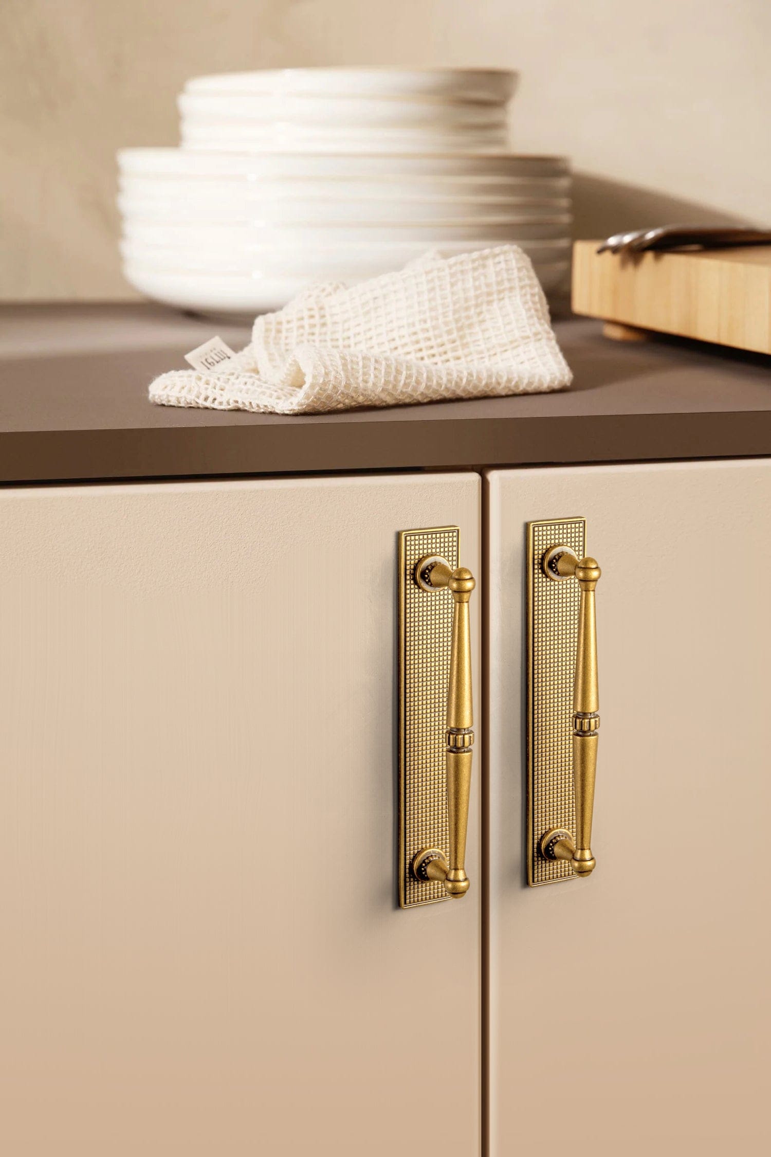 Goo-Ki 2 Pack Ornate Vintage Brass Drawer Pulls - Classic Cabinet Handles with Decorative Back Plates
