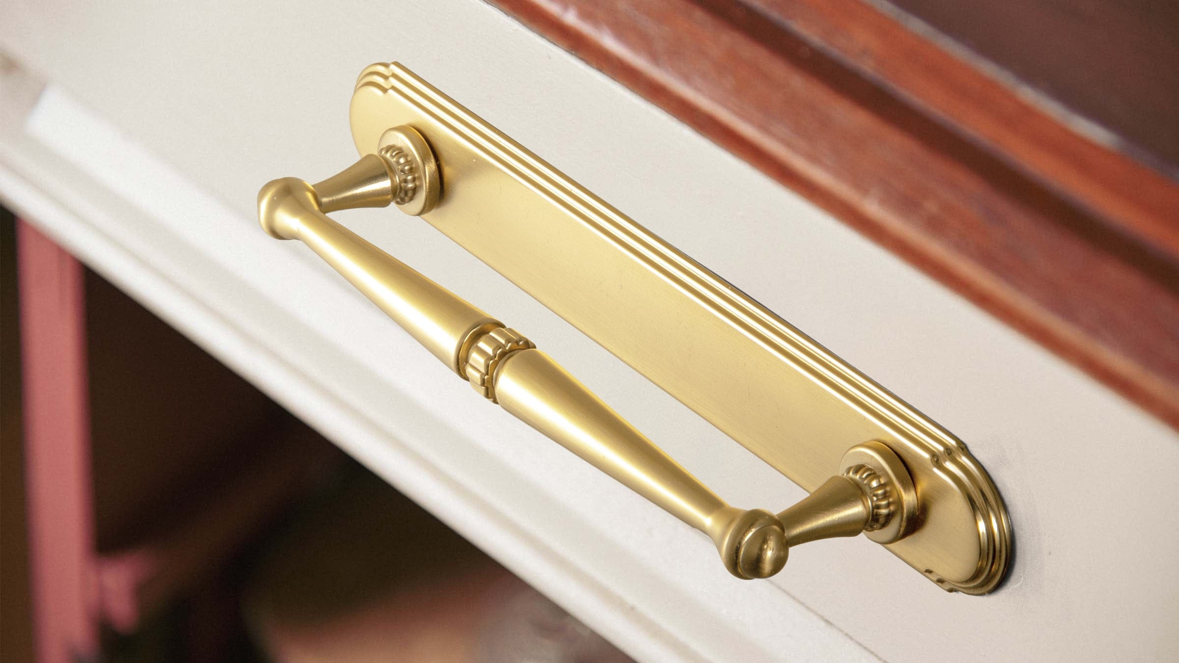 Goo-Ki 2 Pack Ornate Vintage Brass Drawer Pulls - Classic Cabinet Handles with Decorative Back Plates
