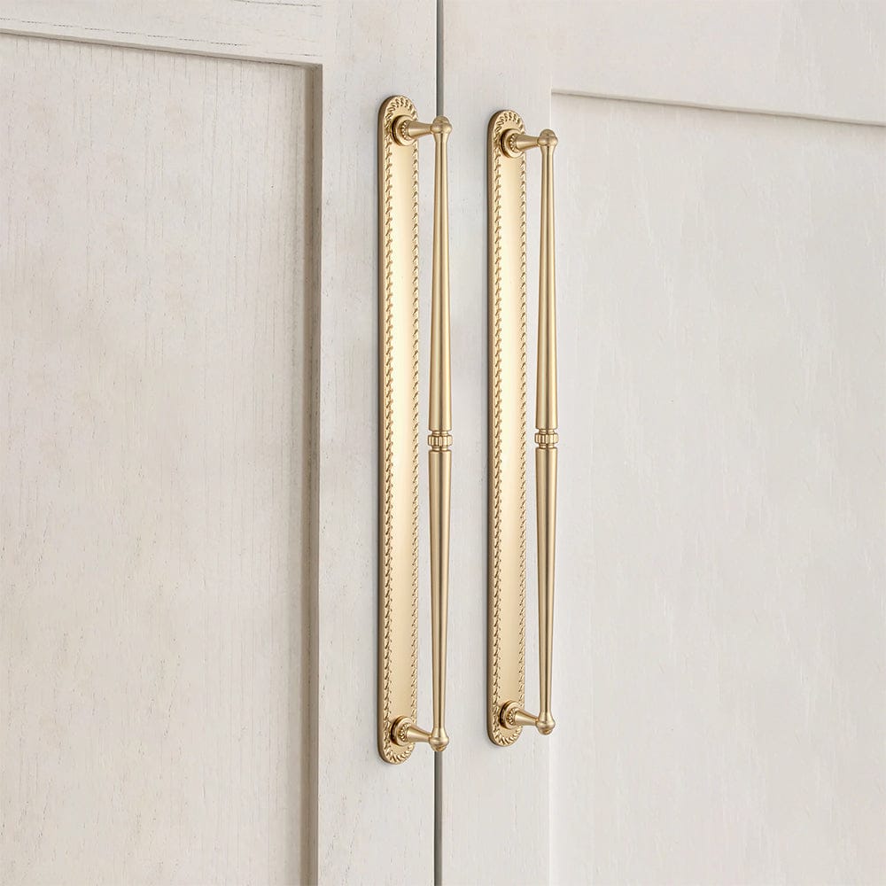 Goo-Ki 2 Pack Ornate Vintage Brass Drawer Pulls - Classic Cabinet Handles with Decorative Back Plates